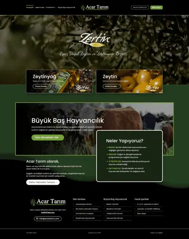 Acar Tarım web sitesi masaüstü görünümü