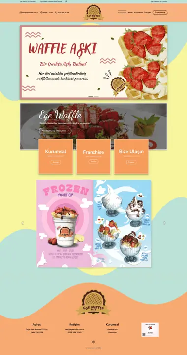Ege Waffle web sitesi masaüstü görünümü