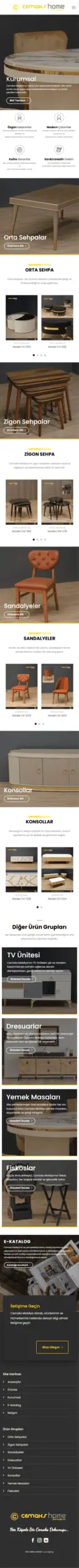 Cemaks web sitesi mobil görünümü