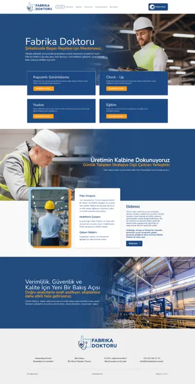 Fabrika Doktoru web sitesi masaüstü görünümü