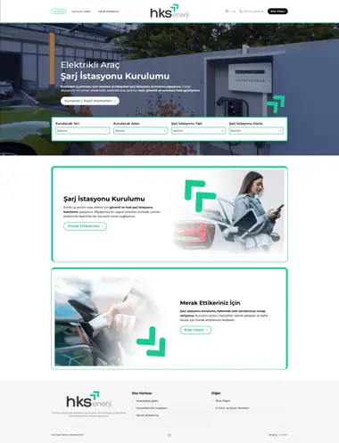 Hks Enerji web sitesi masaüstü görünümü