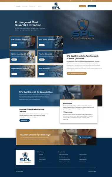SPL Güvenlik web sitesi masaüstü görünümü