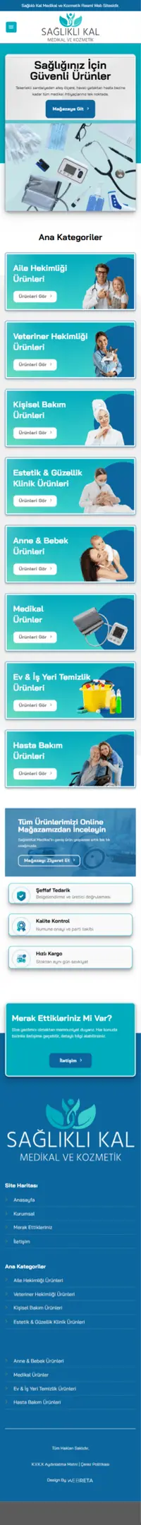 Sağlıklı Kal web sitesi mobil görünümü