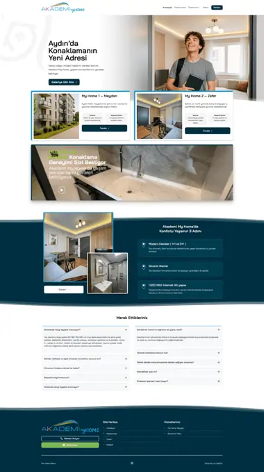 Akademi My Home web sitesi masaüstü görünümü